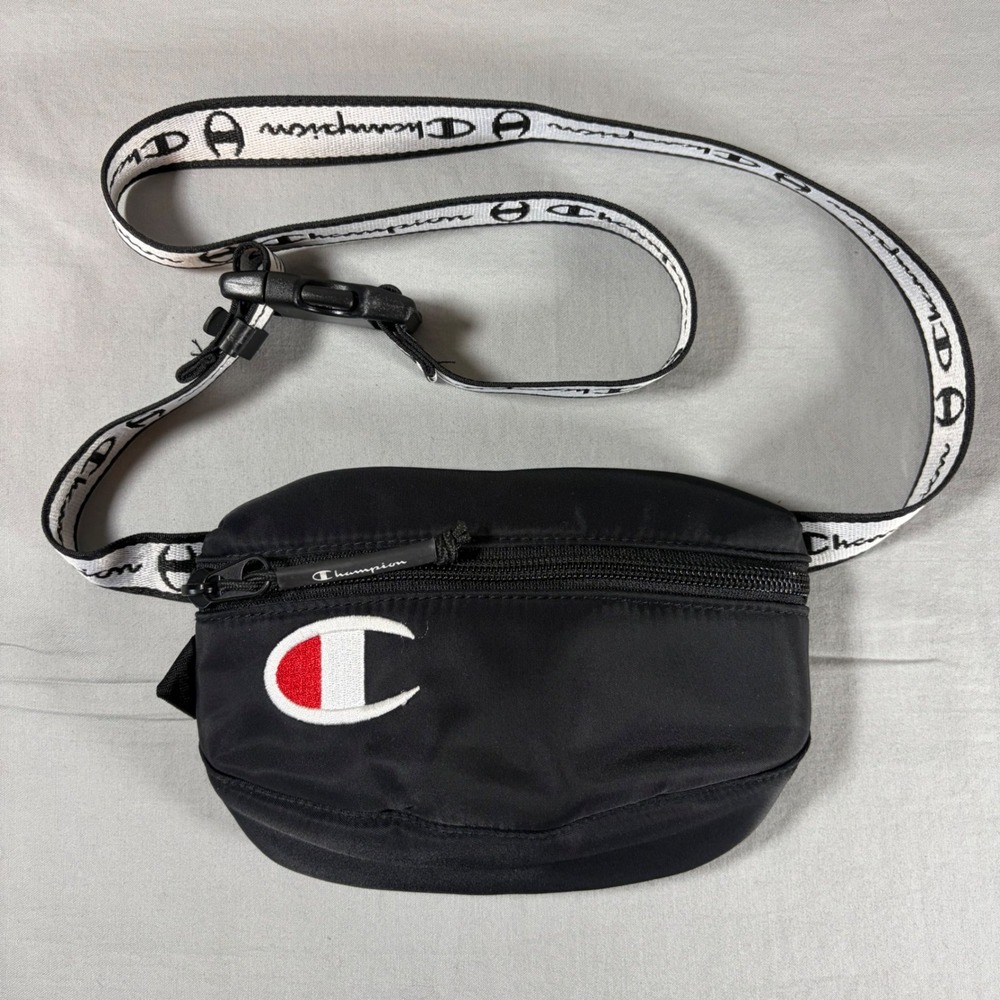Champion Black Fanny‎ Pack Waist Bag Embroidered C Logo Adjustable Streetwear